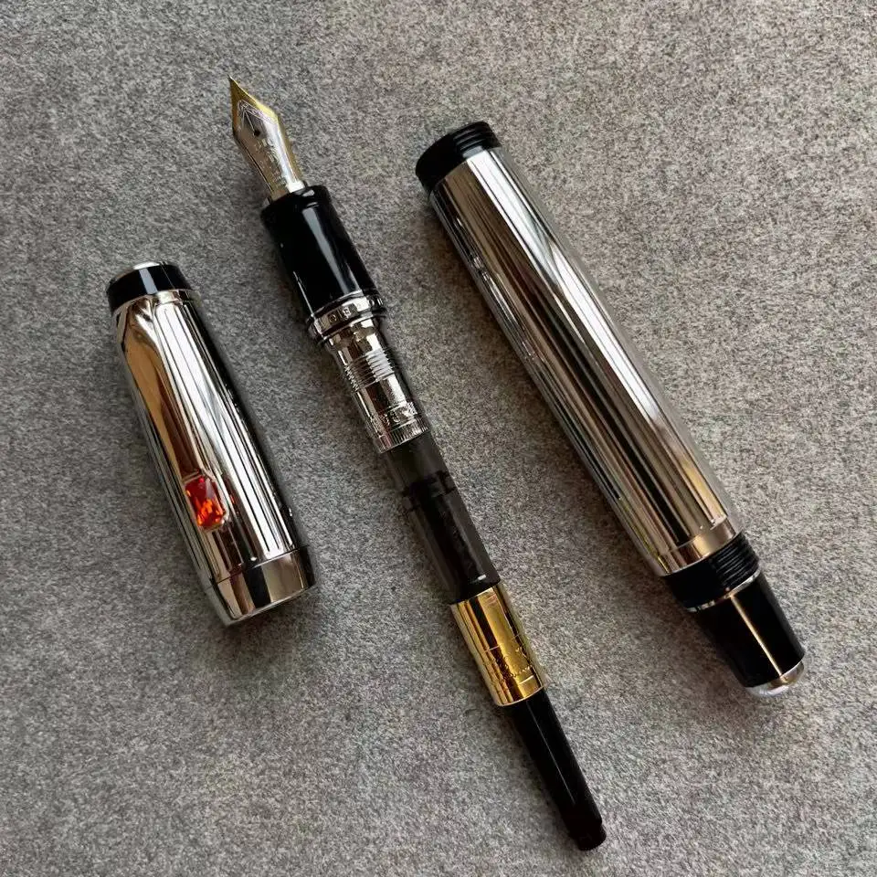 Ручка перьевая с металлической проволокой золотистая/серебристая | Канцтовары