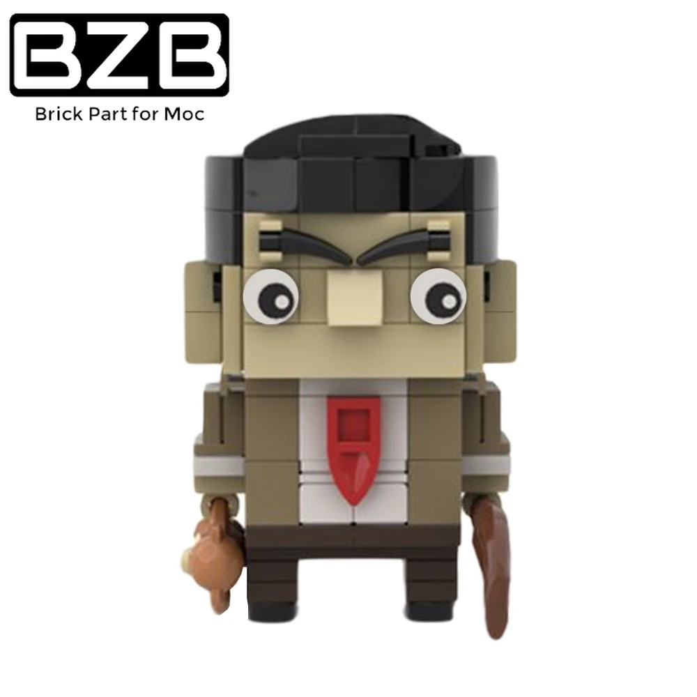 

BZB MOC TV Characters Brickheadz Mr.Bean Figures Buidling Blocks Brick Assemble Construction Boy DIY Buildable Toy Playset Gift
