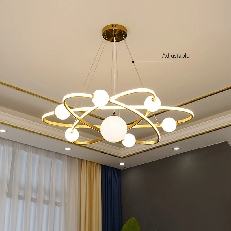 

Modern living room LED chandelier villa hall bedroom luxury chandelier hotel lobby light creative restaurant chandelier