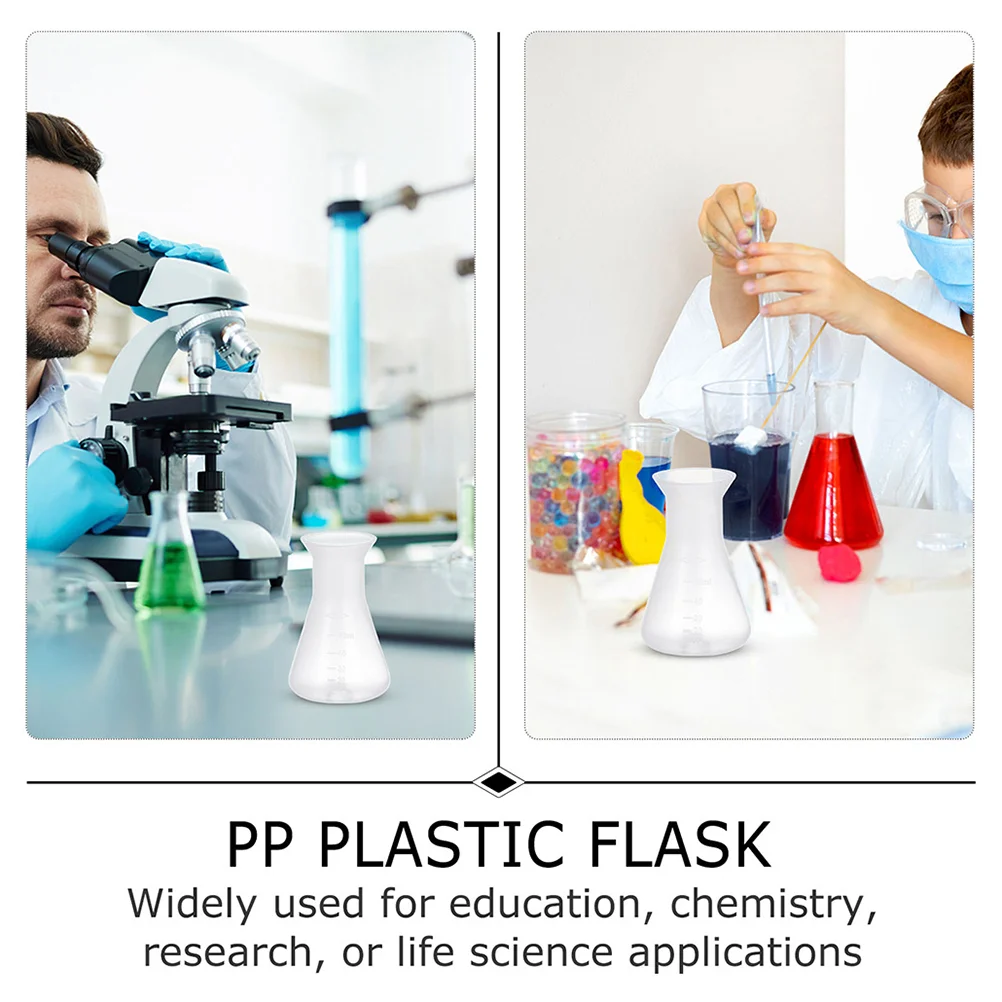 6 шт. пластиковая колба Эрленмейера научный стакан химические