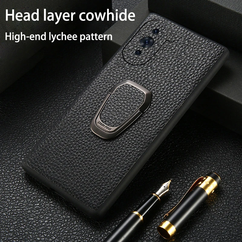 Leather Cowhide phone Case For huawei nova 10 9 8 7 6 pro 8 7 SE  Vehicle mounted bracket phone case Back Cover case