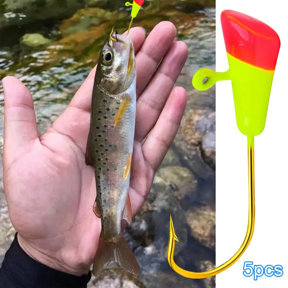 

5Pcs/Set Jig Head Hook Sharp Universal Barb Fishhook Metal Fishing Hook Soft Lure Worm Barb Fishhook Kit Fishing Equipment