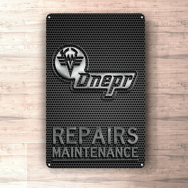 

Плоский металлический плакат, жестяной знак (не 3D) -знак Dnepr для ремонта и обслуживания, металлический знак для гаража, мужской пещеры