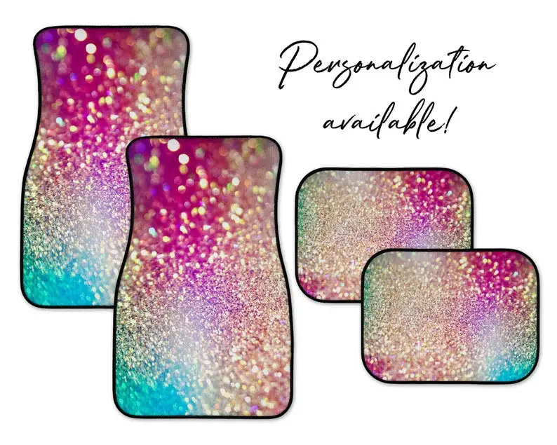 

Glitter Ombre Bright Car Mats, Personalization Available C100