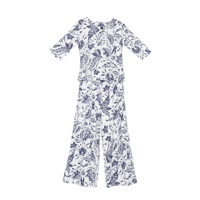 Оригинальный этнический Sle сине-белый фарфоровый комплект из хлопка и льна