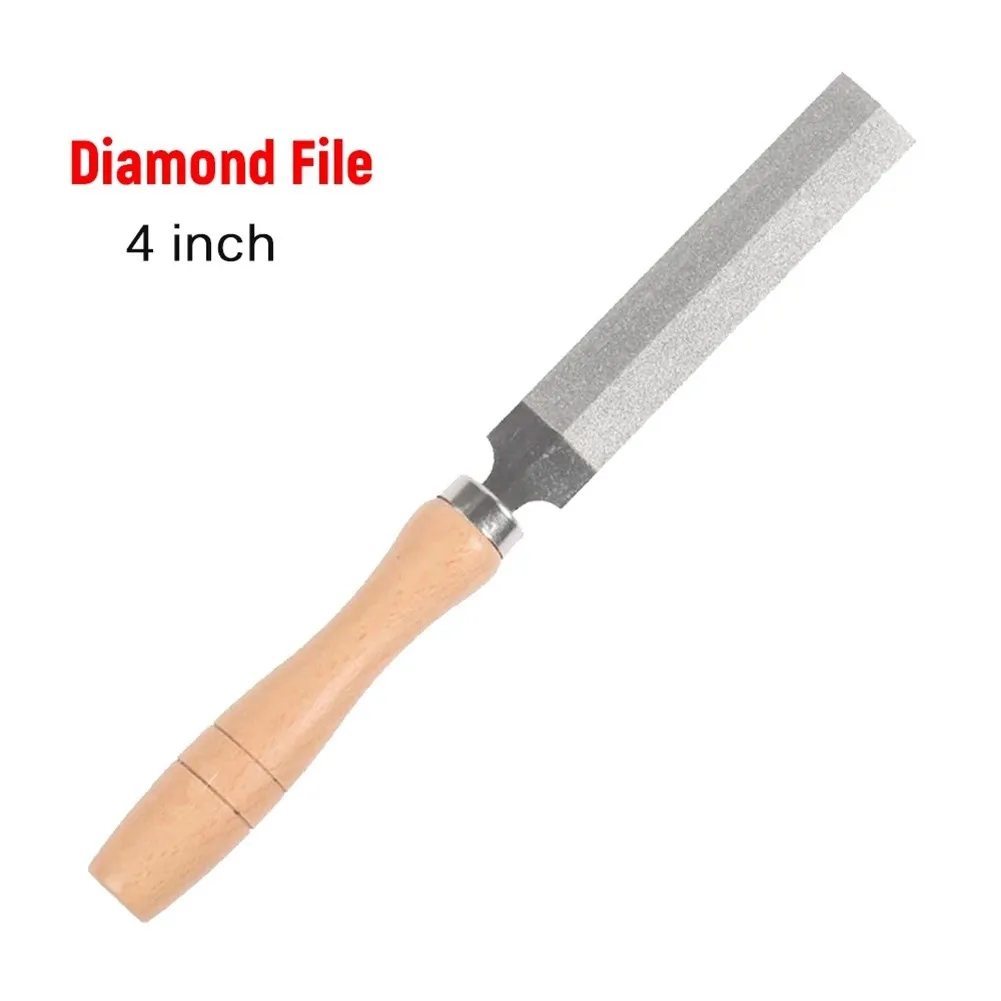 

4inch 200mm Diamond File Wooden Handle For Diamond Wood Carving Metal Glass Grinding Tool Woodworking Rasp Hand Filing Tool