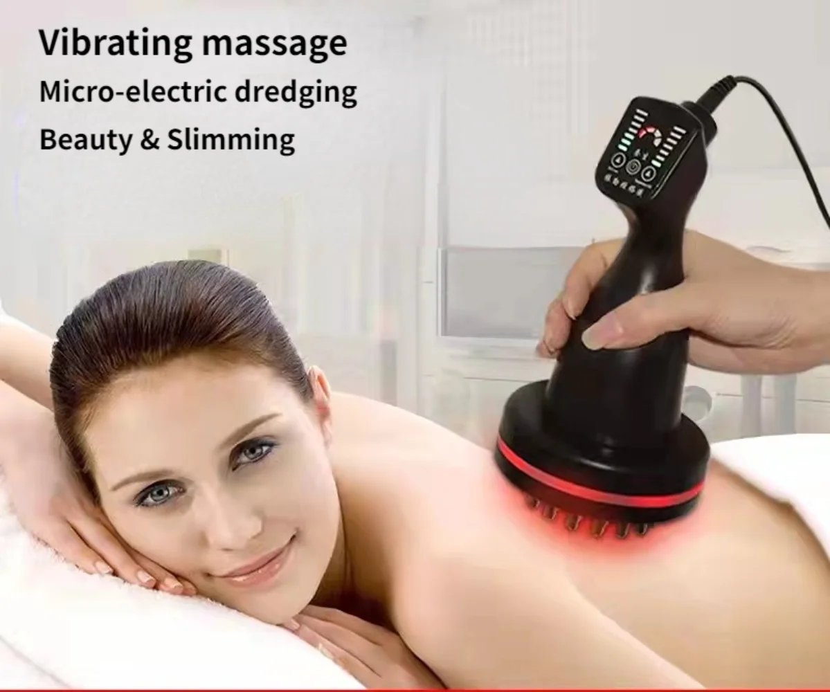

Electric Meridian Brush Gua Sha Body Massager Vibrate Microcurrent Hot Compress Scraping Lymphatic Drainage Machine Fat Burner