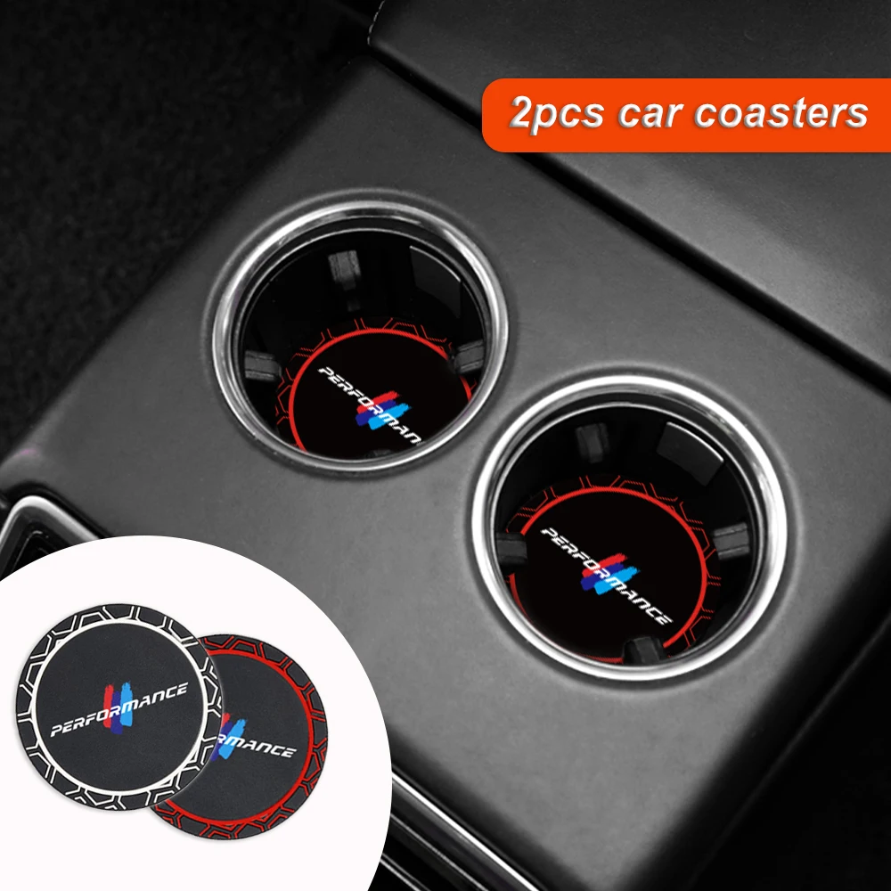

2 Pcs For BMW High Performance Silicone Waterproof Car Cup Holder Coaster Car Anti-Slip Insert Coaster Car Interior Auto Parts