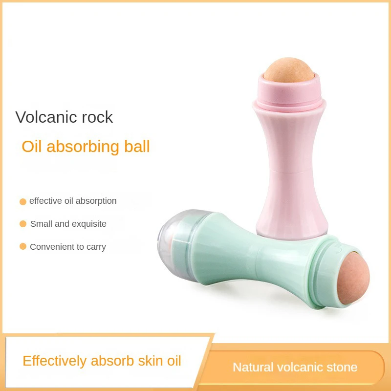 

Face Oil Absorbing Roller Double-headed Volcanic Stone Blemish Remover Face T-zone Oil Removing Rolling Stick Ball Face Cleaning