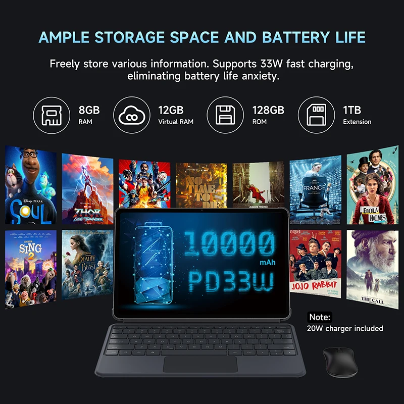 Фото ALLDOCUBE iPlay 60 Pad Pro Планшет 12,1 дюйма, 90 Гц, дисплей MTK8781, 20 ГБ (8 + 12, виртуальная), ОЗУ, 128 ГБ ПЗУ, 10000 мАч, Android 14 4G LTE-планшет №3