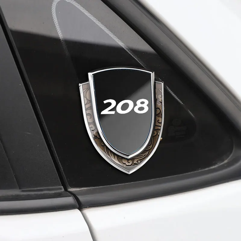 

Car Sticker Emblems Side Shield Car Styling Logo Badge Auto Body Window Sticker For Peugeot 208 car Accessories