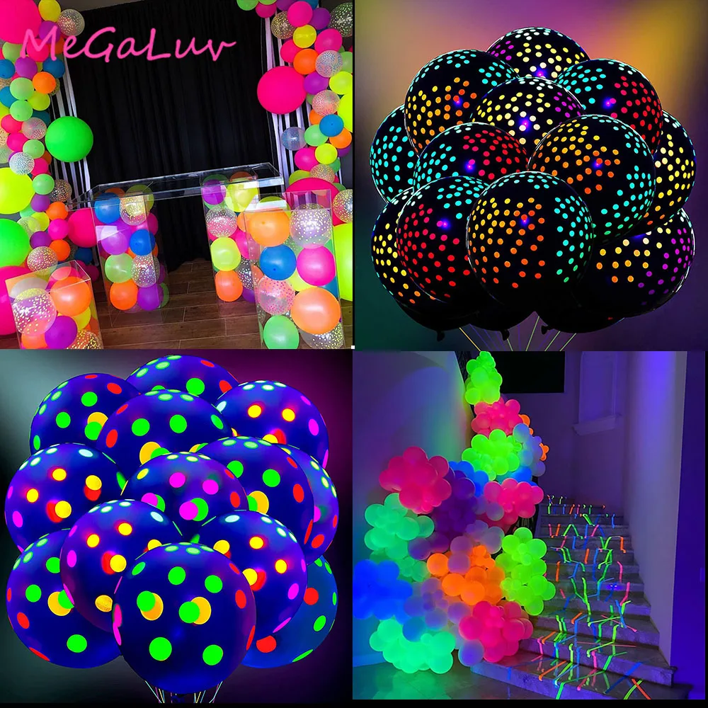 

Luminous Neon Pull Flag Balloon Party Decoration Fluorescent Paper String Star Pendant Tape Birthday Wedding Party Decor