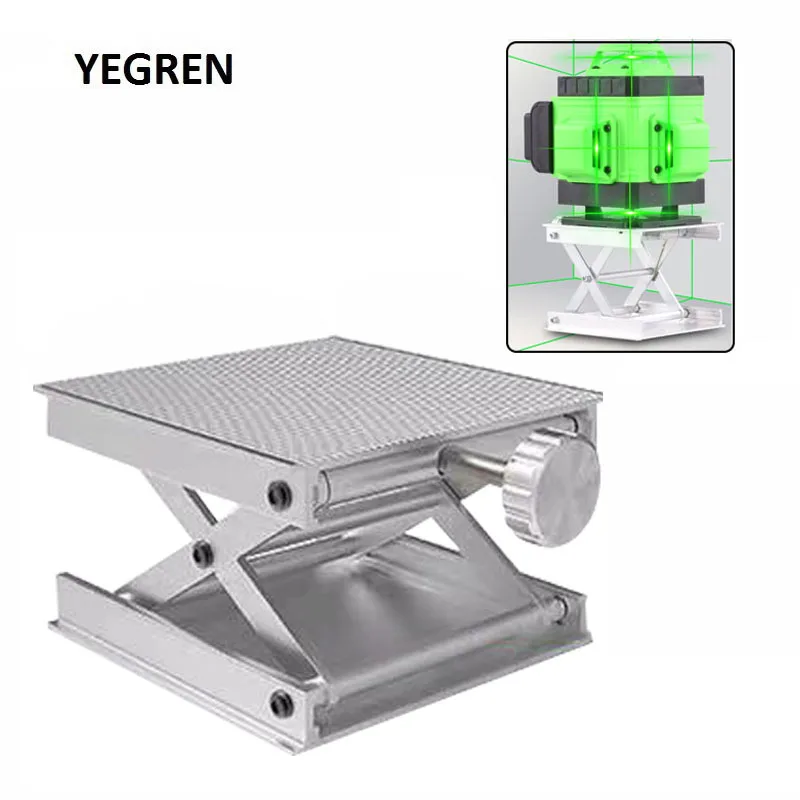 

90x90mm Lifting Platform Spirit Level Lift Bracket 25-90mm Height Adjustable Universal Metal Stand for Floor Stick Laboratory