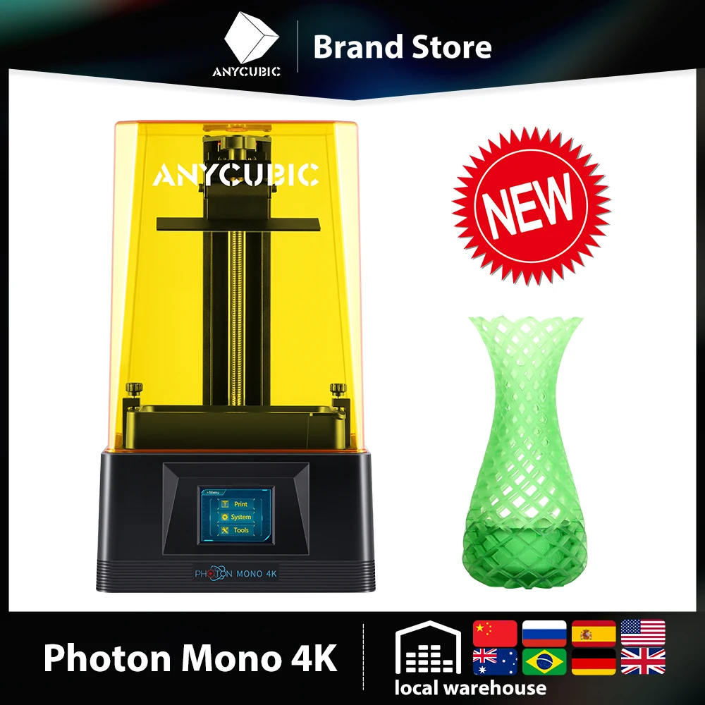 ANYCUBIC Photon Mono 4K 3d принтер новый модернизированный высокоскоростной SLA LCD printer