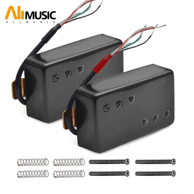 

Two Line 3+3 Brass Cover Humbucker Guitar Pickup 4 Coil Cable 7.5k/15k Coil Splitting Pickup for LP Guitar Black