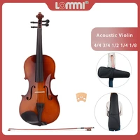 lommi 44 size natural acoustic wood color violin fiddle with case bow 44 34 12 14 18 size kid student fiddle violin gift
