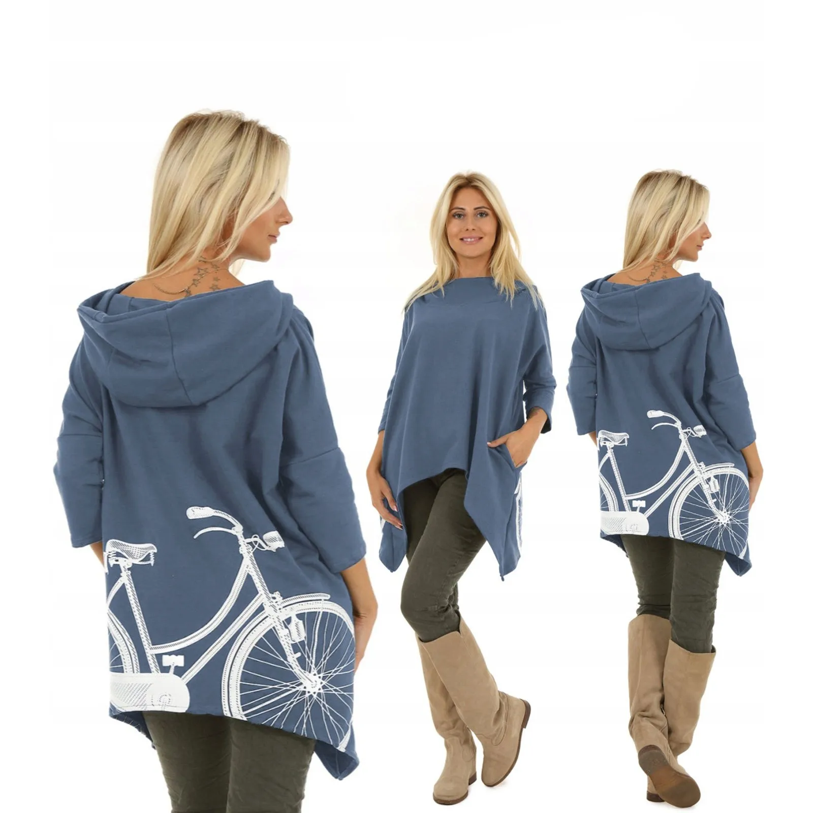 

Women Hoodie Sweatshirts Autumn Winter Long Sleeve Pocket Irregular Hem Pullover Female Casual Warm Hooded Sweatshirt Streetwear