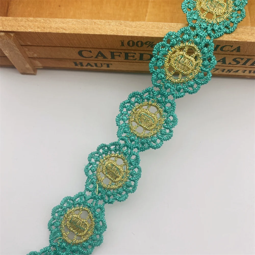 10 ярдов 15 цветов красочная африканская золотая вышитая тесьма кружевная лента