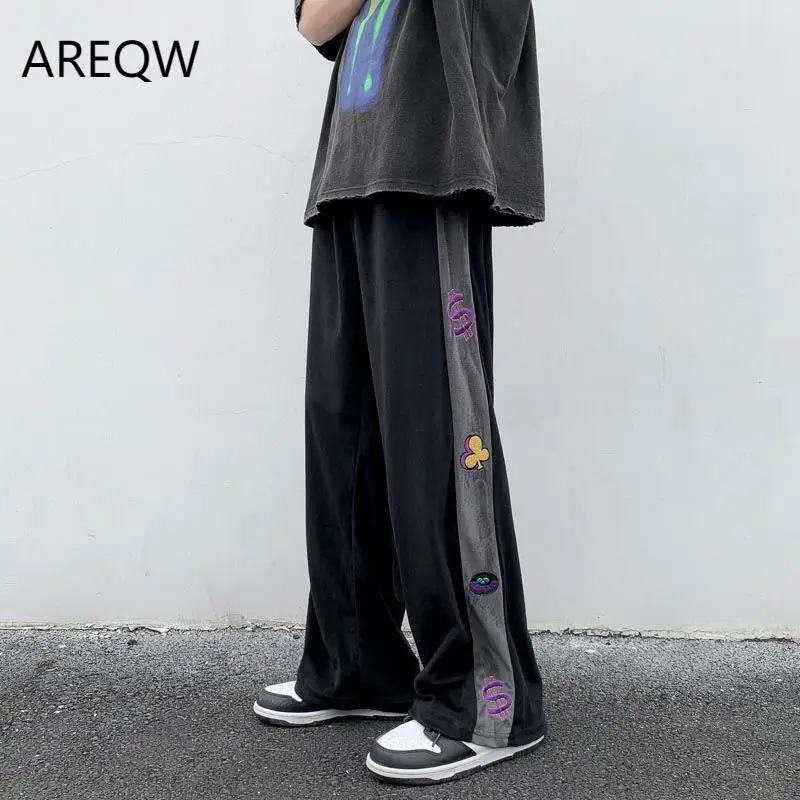 

2022 New 21ss Men's High Street American Vibe Retro Casual Pants, Loose Drape Wide Leg Pants Men's Fashion Spring And Autumn