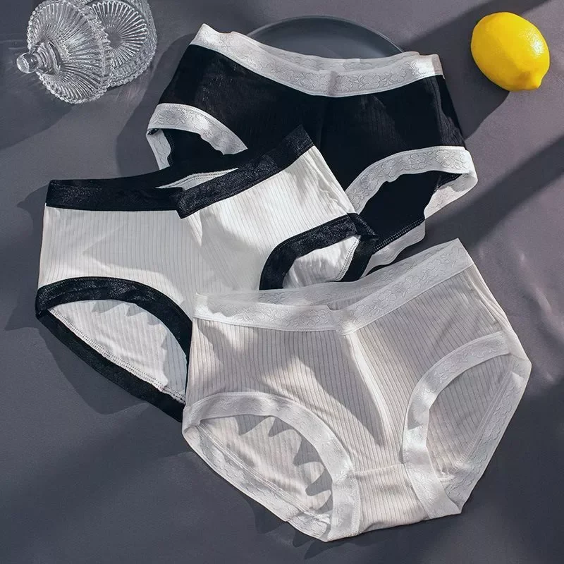 

Cotton Breathable Women's Underwear Girls Lovely Comfort Briefs Sexy Solid Color Panties Mid Waist Seamless Underpants Lingerie