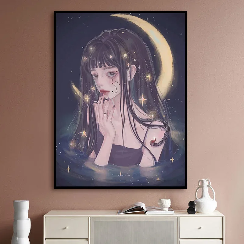 

16110744Digital oil painting modern living room cartoon character decorative painting hanging painting mural