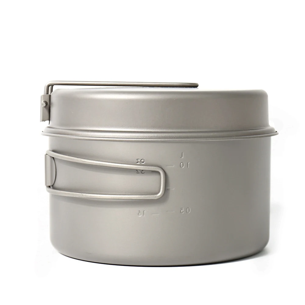 

TOAKS CKW-1350 Titanium Outdoor Camping Pan Hiking Cookware Backpacking Cooking Picnic Bowl Pot Pan Set with Folded Handle