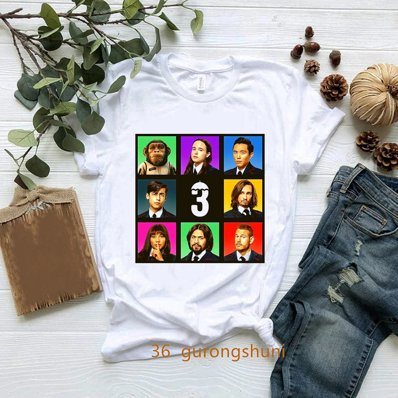 

Женская футболка с графическим принтом, футболка в стиле ретро с принтом зонтика и академии, Сезон 3, 2022