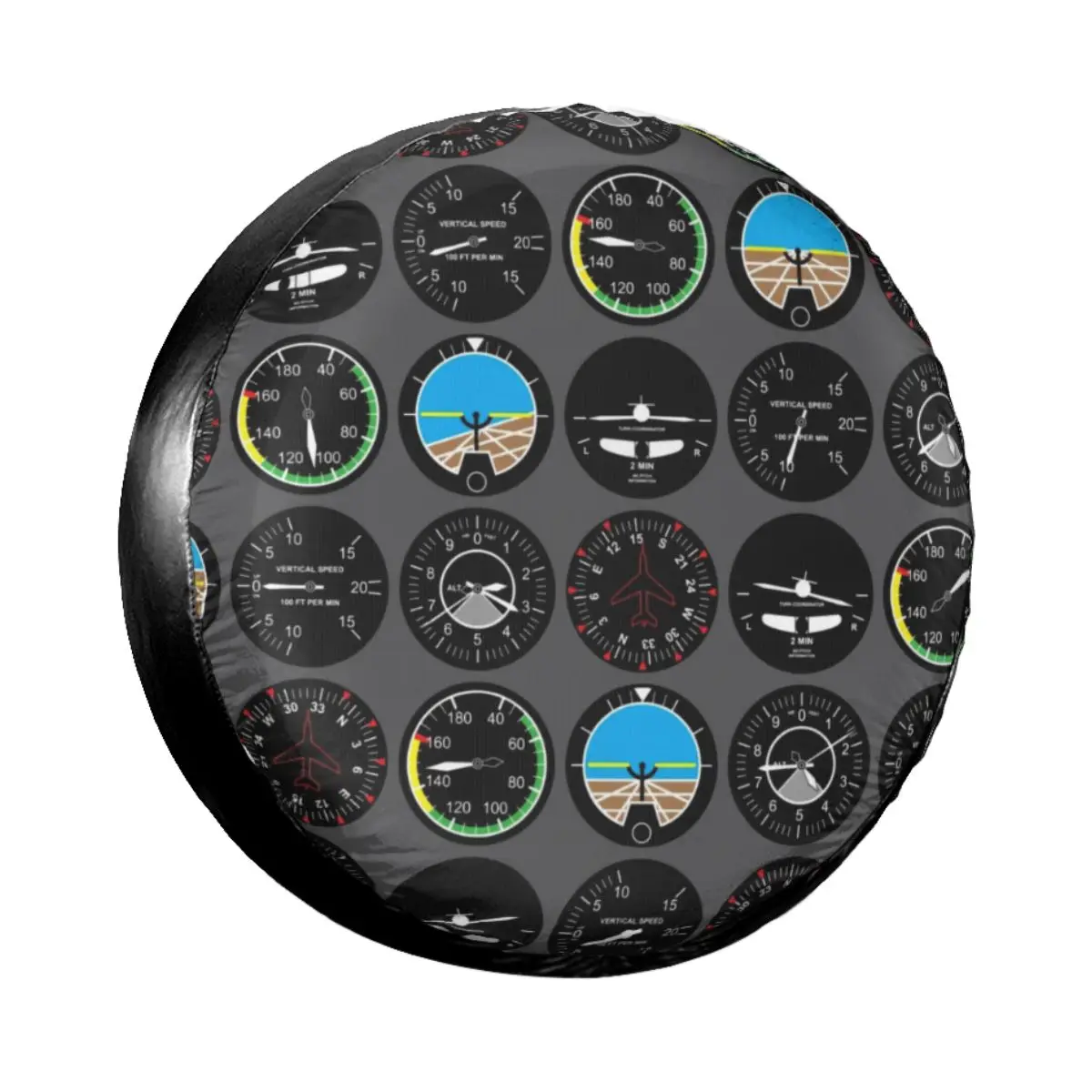 

Aviation Airplane Flight Instruments Spare Tire Cover Case Aircraft Pilot Aviator Plane Wheel Covers for Jeep Hummer