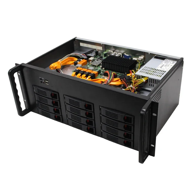 4U 12bay горячий заменяемый сервер чехол с вентиляторной системой Barebone материнской
