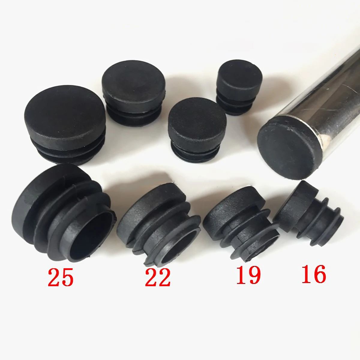 16mm 19mm 22mm 25mm Chair Table Feet Cap Thicken Round Plastic Blanking End Cap Tube Pipe Insert Plug Decorative Dust Cover