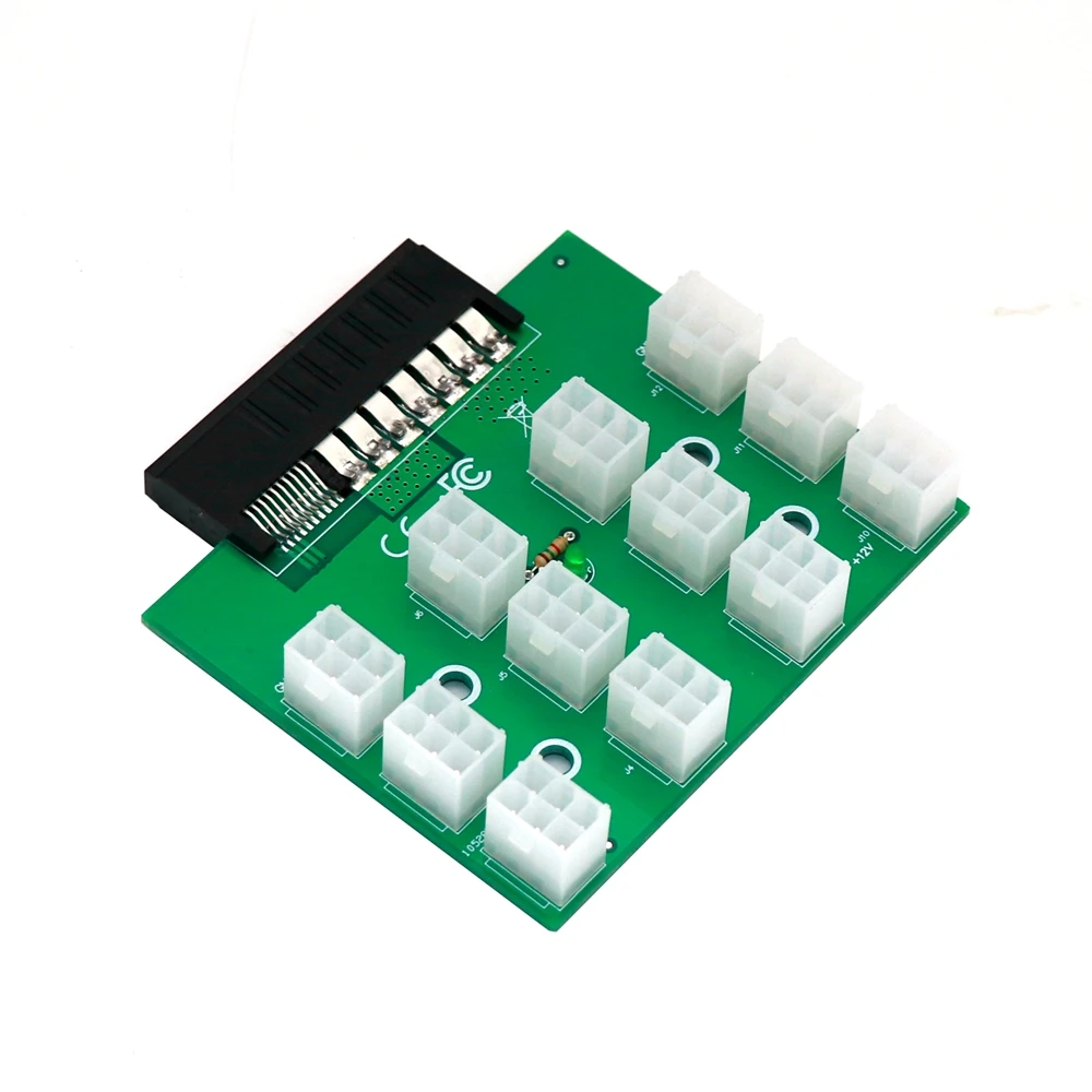 Gpu Pci-e Conversor 800w 1400w 1600w hp Hstns-pl62 Hstns-pl41 Dps1400cb um Psu Breakout Board com Luz Led Mais Novo 12x6pin Cabos de computador e conectores