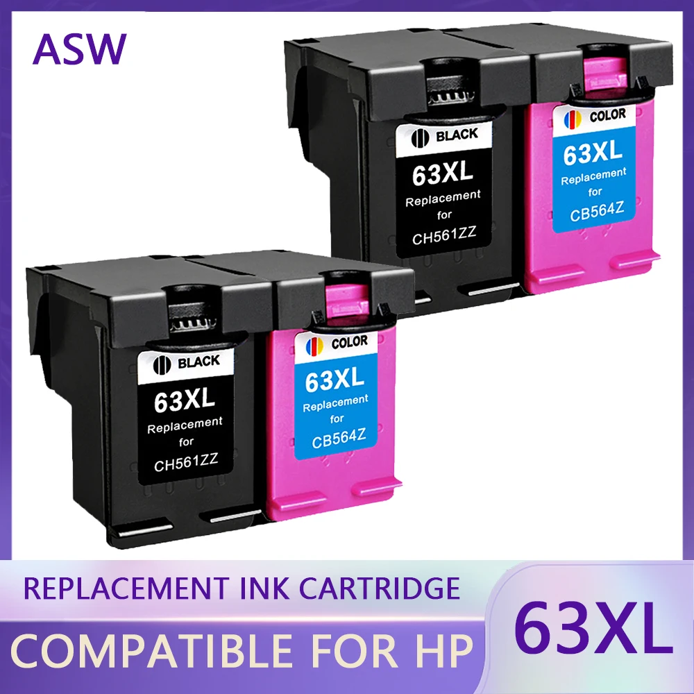 

ASW 63XL Cartridge Compatible for hp 63 XL Ink Cartridge for hp63 for Deskjet 1110 2130 2131 2132 3630 4250 5220 5230 5232 5252