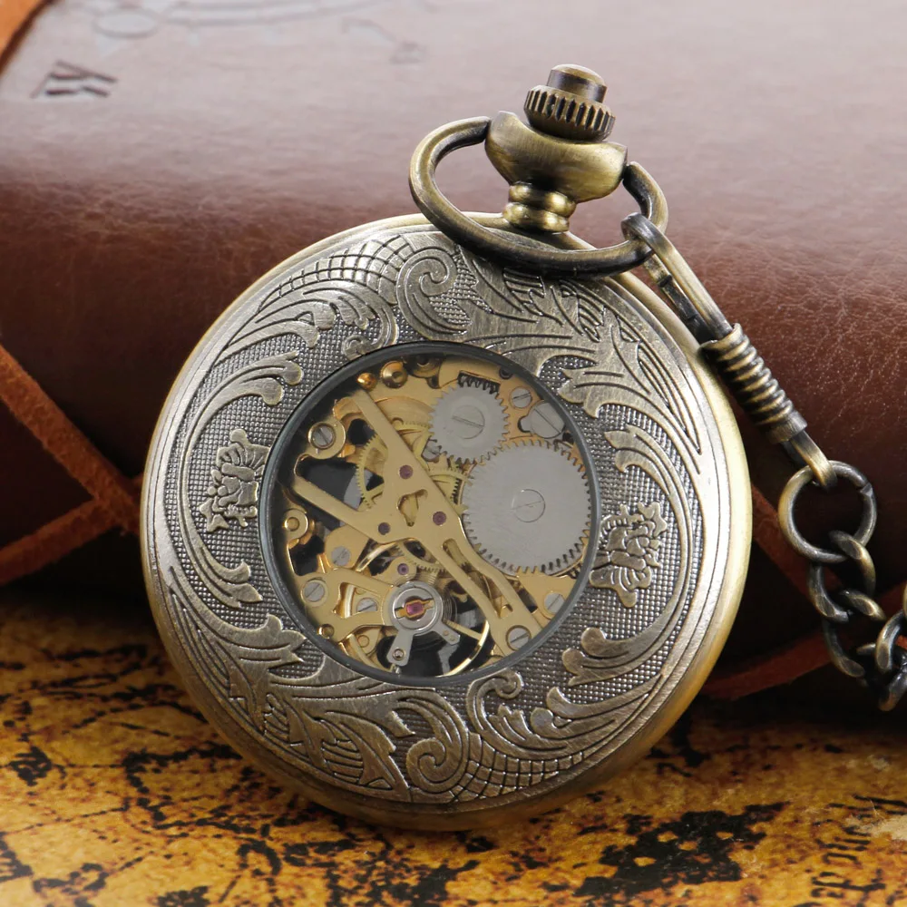 Antique Sun Disc Shape Hollow Steampunk Mechanical Pocket Watch Retro Gentleman Analog Signal Clock Lady Jewelry Gift