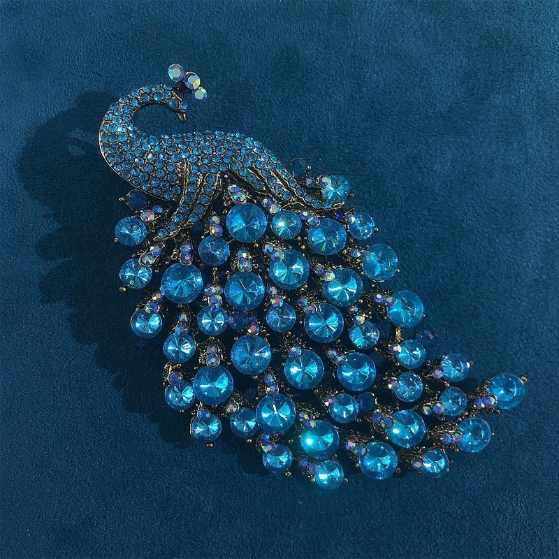

Vintage crystal big brooch women coat accessories coat phoenix pin animal western accessories