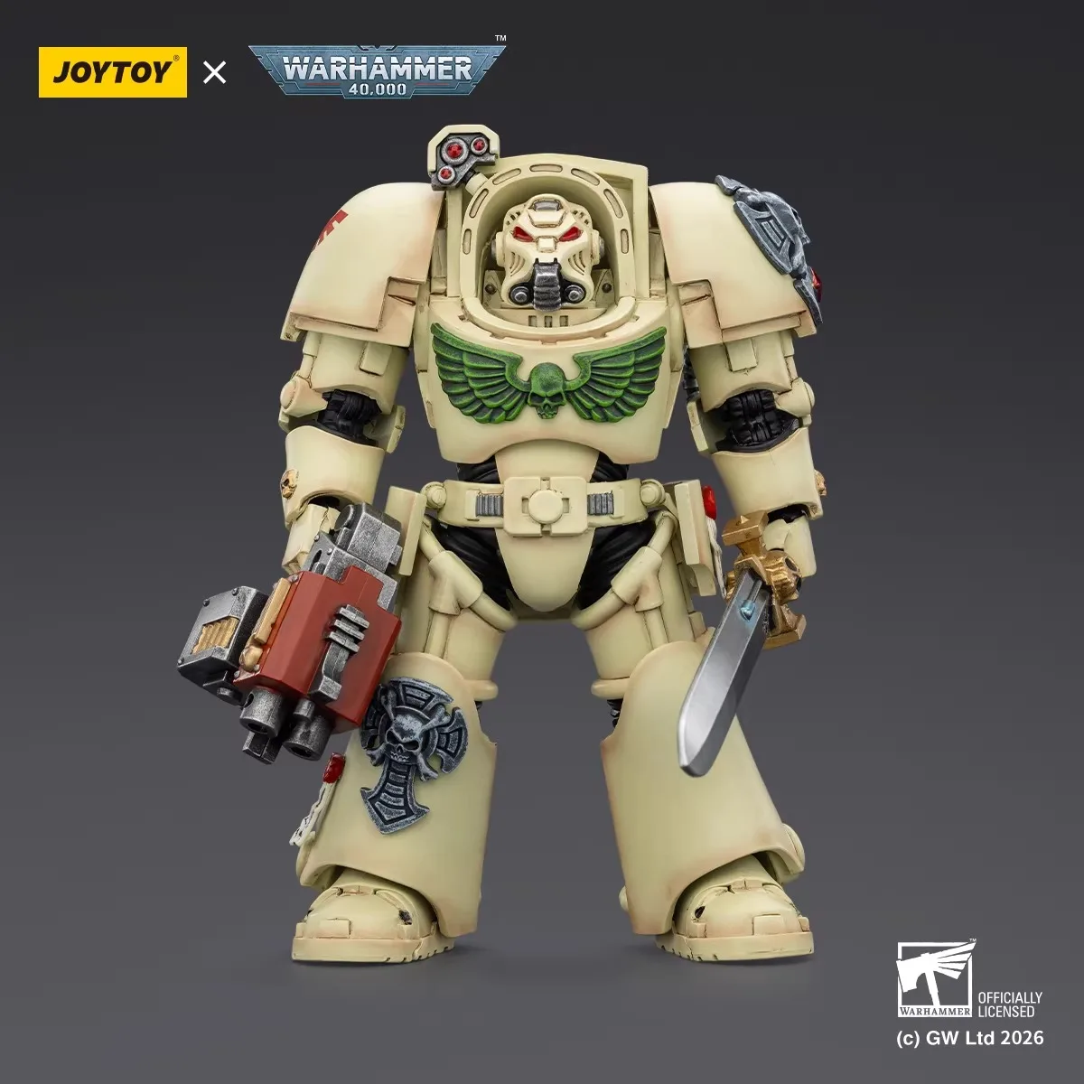 Фигурки Joytoy Warhammer 118 Dark Angels Deathwing Terminator 1 с мечом Power Sword и бластером Storm Bolter, модель-игрушка, подарок для мальчиков (art.: 3920d86f342ea) - 3920d86f342ea
