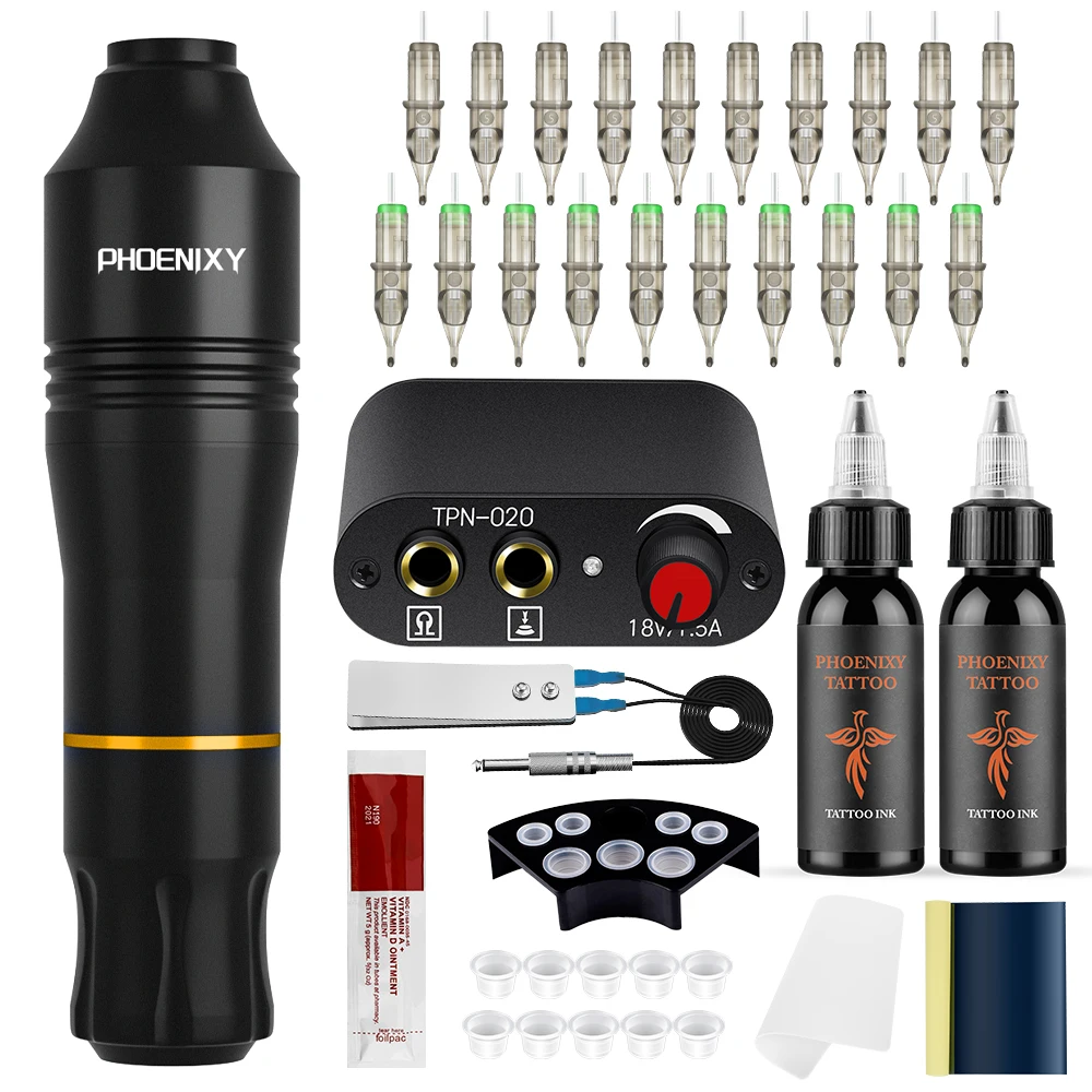 Набор для татуировок начинающих ротационная тату-ручка с блоком питания