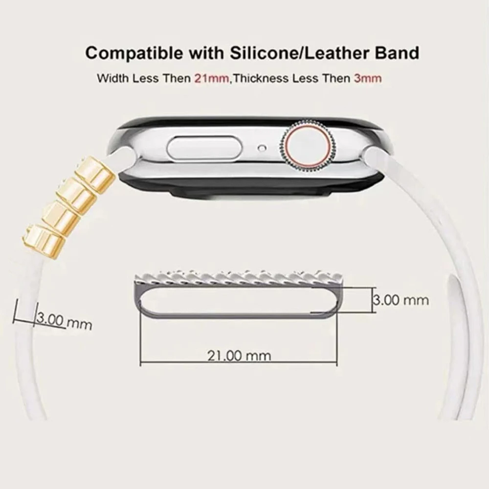 Набор Пряжек Для Часов Apple Strap Series Из 5 Стильных Украшений С Буквами