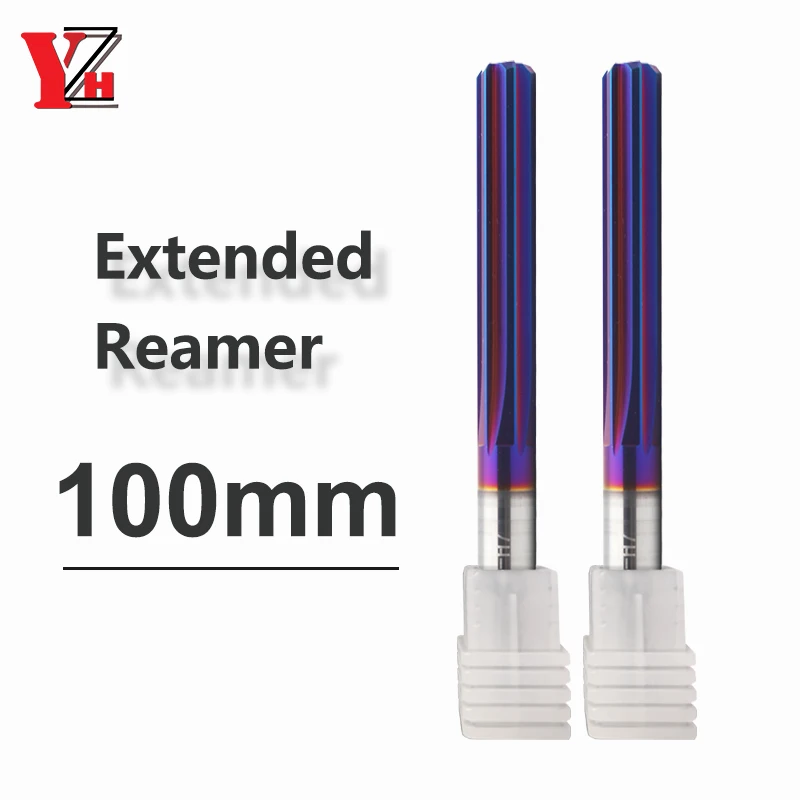 

YZH 100mm Carbide Machine Reamer HRC68 Coated Straight Groove Tolerance H7 Harened Steel Metal Cutter CNC Turning Hole