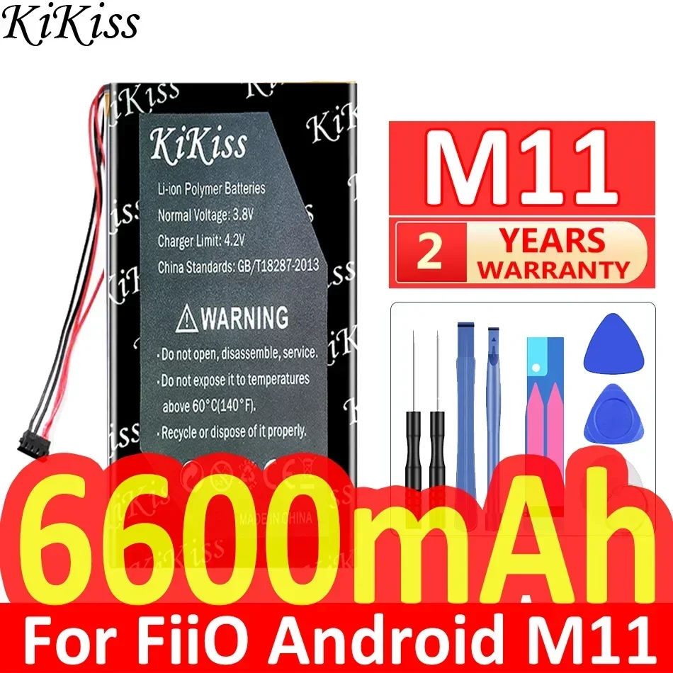Аккумулятор KiKiss 6600 мАч M 11 для FiiO Android M11 HIFI музыкальный MP3-плеер Fiio Pro M11Pro плеер