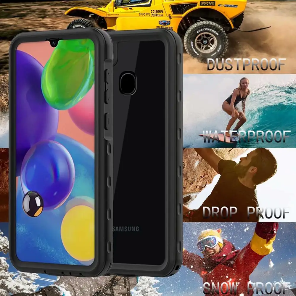 New Ip68 Waterproof Case For Samsung Galaxy A21 Dust-proof Shockproof Case 10 Ft Water Resistant Defender Cover Dustproof Tpu+pc