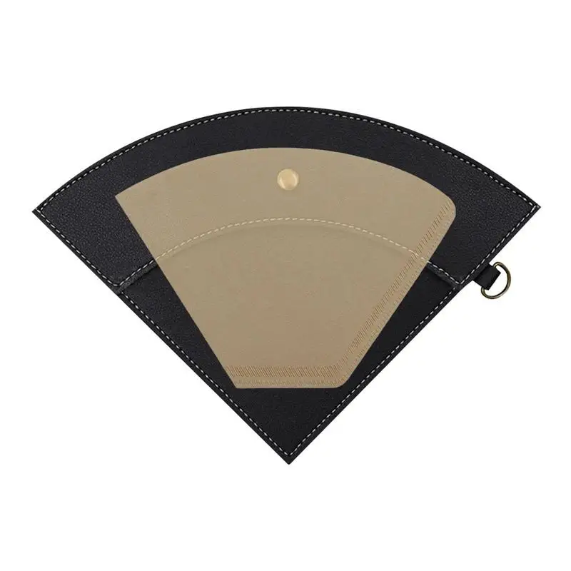 

Мешочек для хранения фильтров для кофе, из искусственной кожи, водонепроницаемый портативный бумажный мешок для фильтров, аксессуары для кофе на открытом воздухе