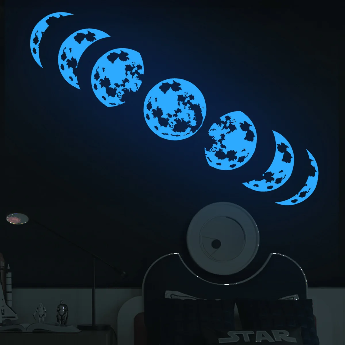 

Moon Phase Luminous Wall Stickers Living Room Decorative Wall Stickers Self-adhesive Wholesale Wall Stickers