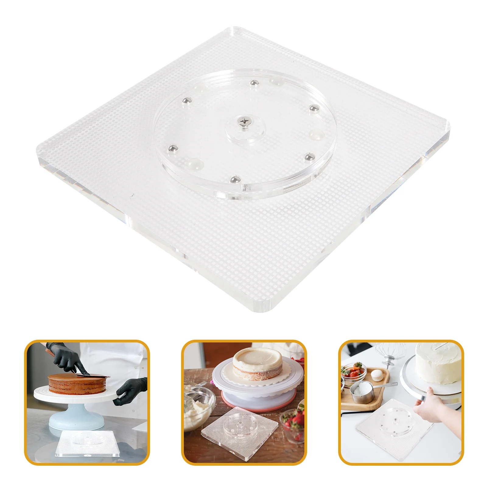 

Clear Cookie Decorating Turntable Acrylic Rotating Cake Turntable Cake Decorating Turntable