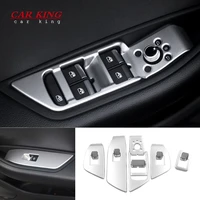 for audi a4 b9 2016 2017 abs chrome accessories car door window glass lift control switch panel cover trim panel sequins 5pcs
