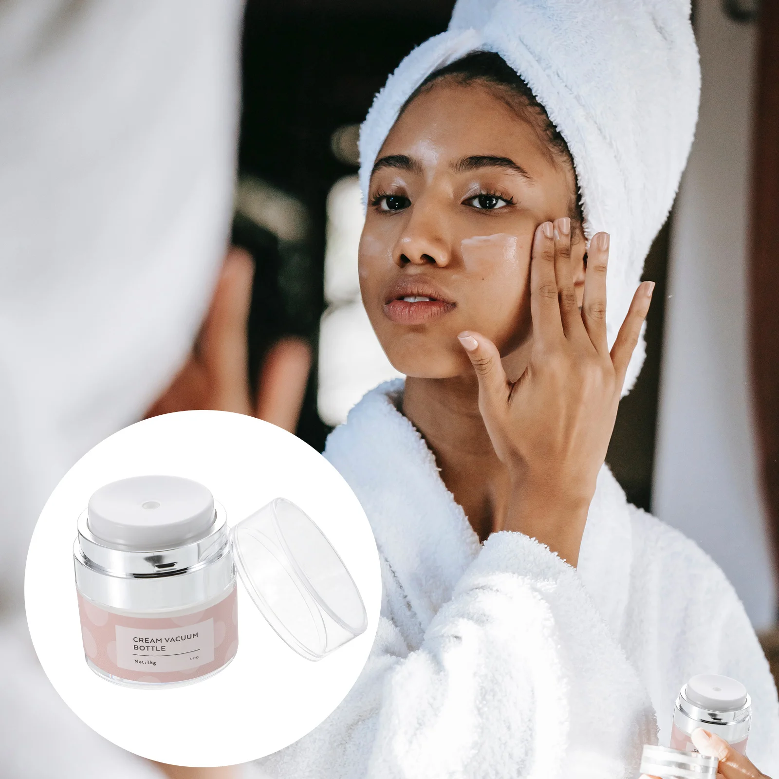 

Bottled Travel Moisturizer Face Cream Jar Vacuum Dispenser Acrylic Container