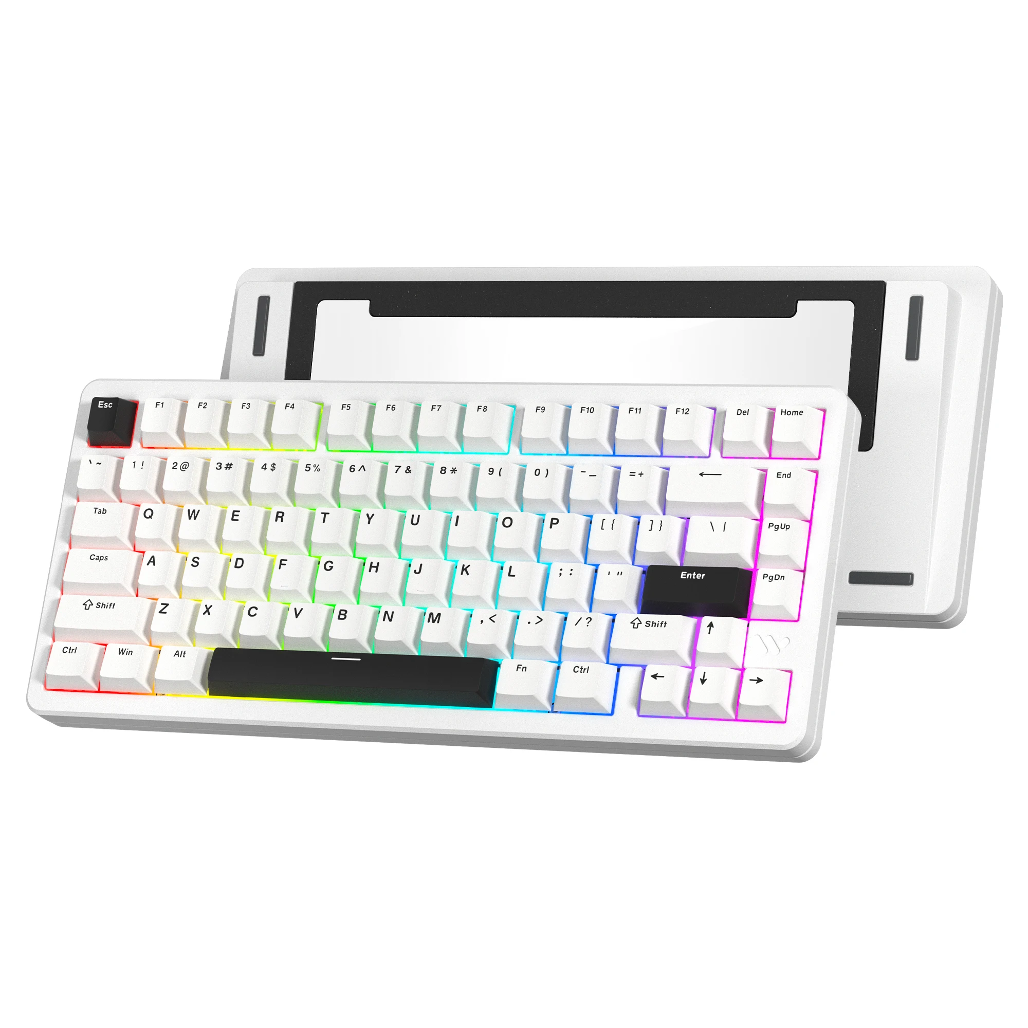 Womier SK75 Белоснежная прокладка горячая замена RGB игровая клавиатура VIA 3 режима