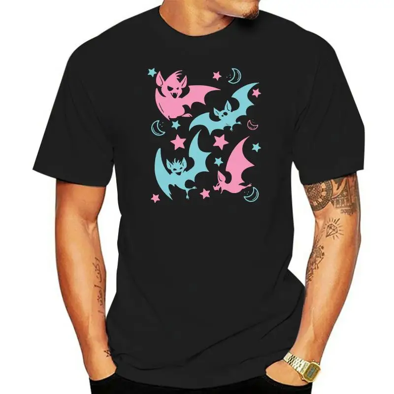 

С принтом, пастельные тона Goth Эстетическая Пастельная летучая мышь футболка для мужчин 2022 одежда Веселая футболка для взрослых хип-хоп
