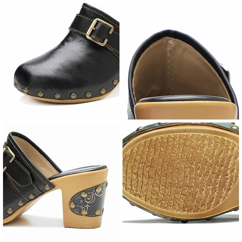 Koznoy/женские кожаные женские туфли на массивном каблуке 7 5 см мокасины большого