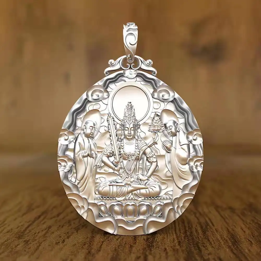 

Новый Guochao Ping An буддийский амитабиха кулон эта жизнь Будда Зодиак восемь патронов ожерелье мужские подарочные аксессуары