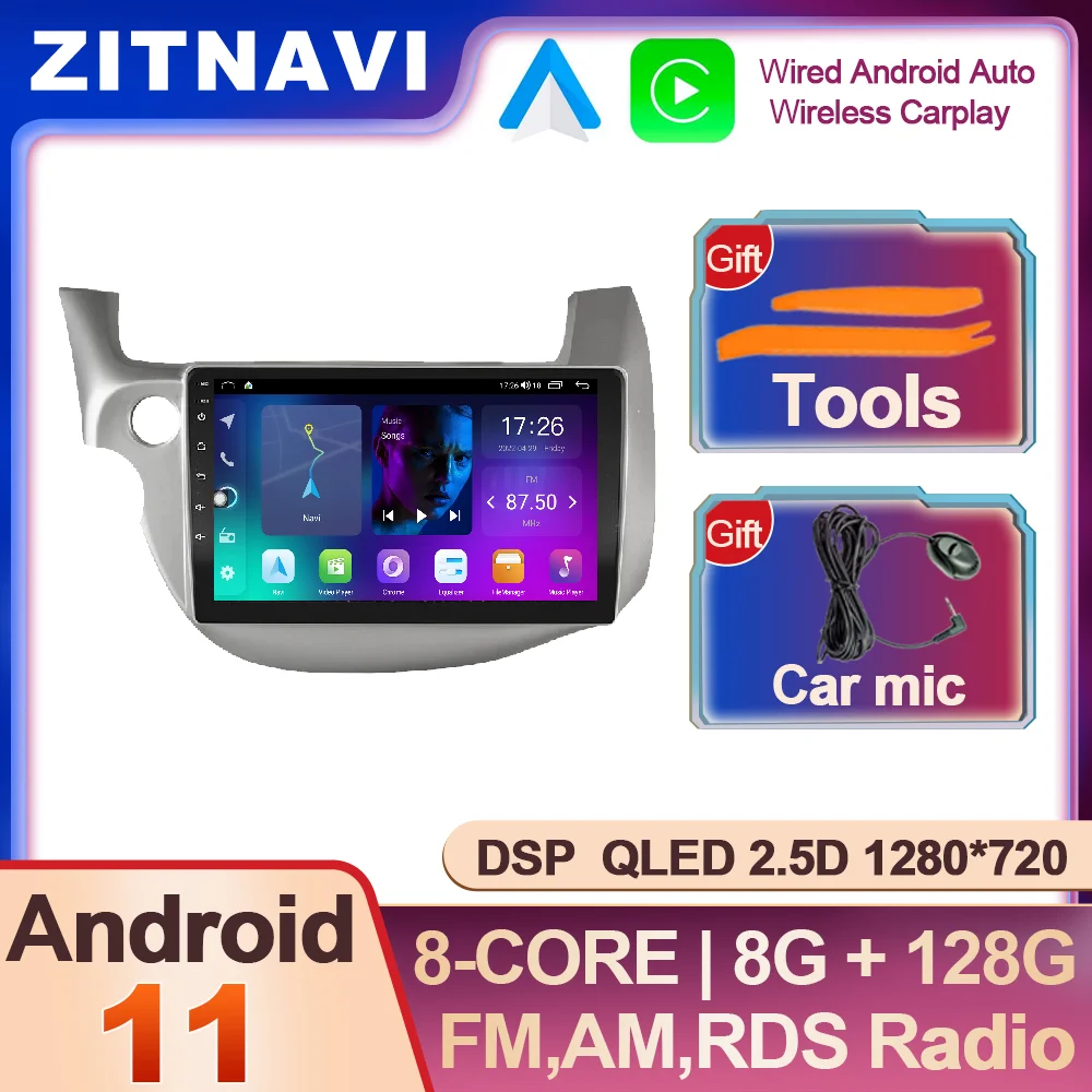 

10.1 Inch Android 11 For HONDA FIT JAZZ 2008 - 2013 Car Radio BT Autoradio 5G WIFI SWC Wireless Carplay Auto Multimedia Player
